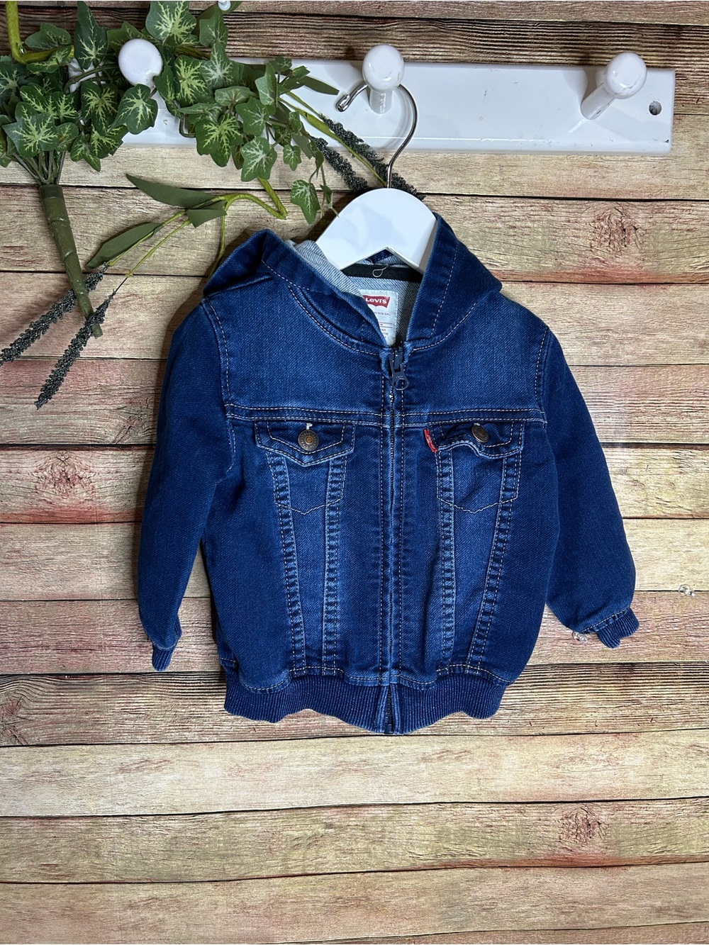Levi’s Baby Knit Denim Hooded Jacket Size 12 Months